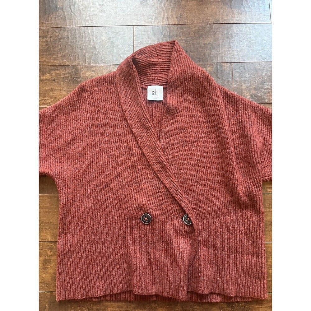 Cabi Rosewood Button wrap Sweater Womens Size Small